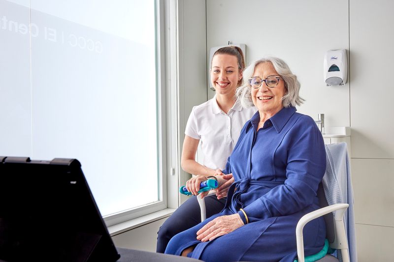 a patient using the GripAble sensor, grip strength and heart disease