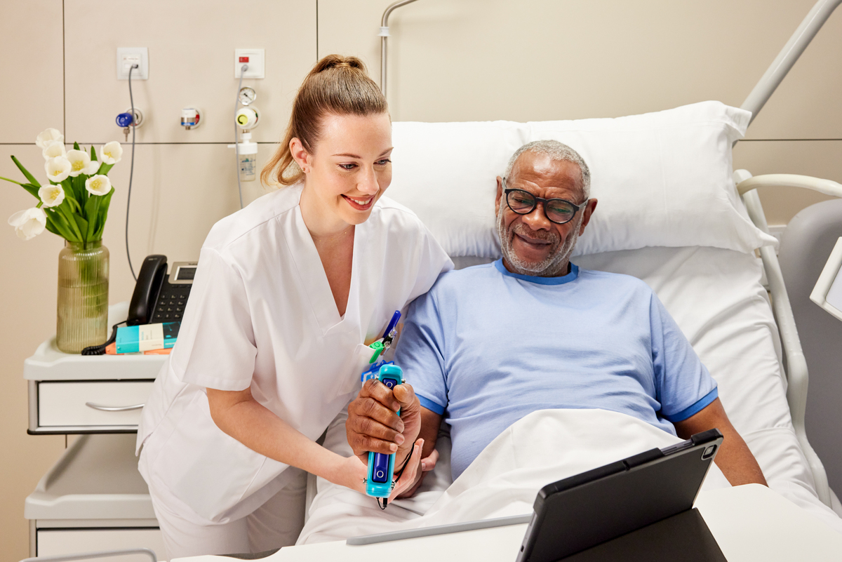 patient and staff in a clinic, functional health measurements